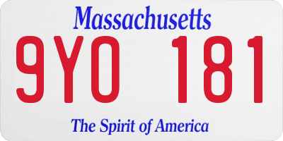 MA license plate 9YO181