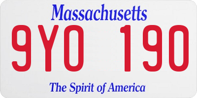 MA license plate 9YO190