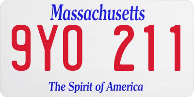 MA license plate 9YO211