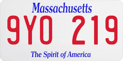 MA license plate 9YO219