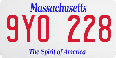 MA license plate 9YO228