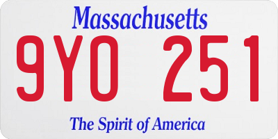 MA license plate 9YO251