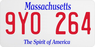 MA license plate 9YO264