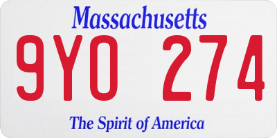 MA license plate 9YO274
