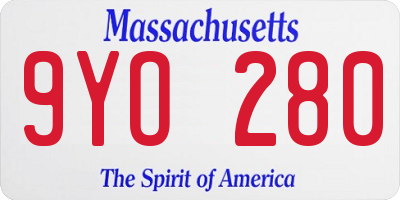 MA license plate 9YO280