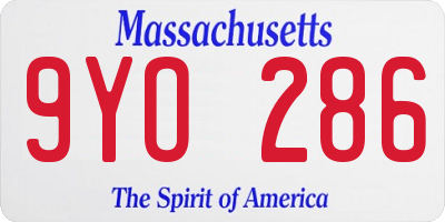 MA license plate 9YO286