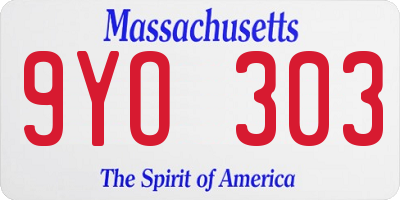 MA license plate 9YO303