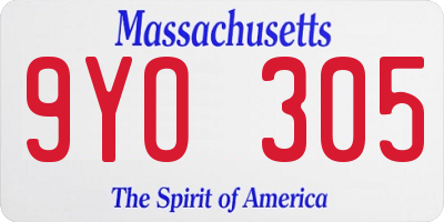 MA license plate 9YO305