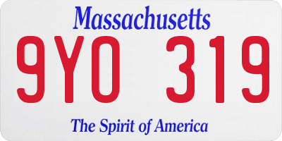 MA license plate 9YO319