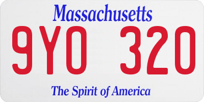 MA license plate 9YO320