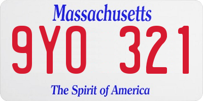 MA license plate 9YO321