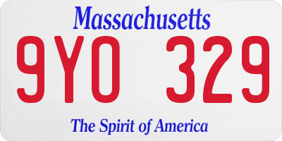 MA license plate 9YO329