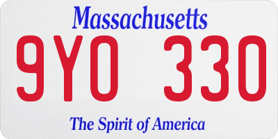 MA license plate 9YO330