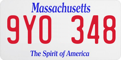MA license plate 9YO348