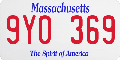 MA license plate 9YO369