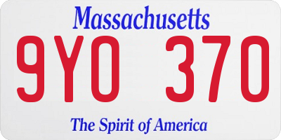MA license plate 9YO370