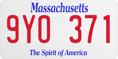 MA license plate 9YO371