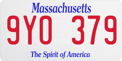 MA license plate 9YO379