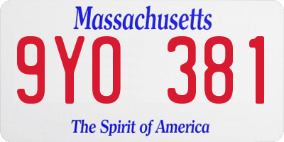 MA license plate 9YO381