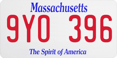 MA license plate 9YO396