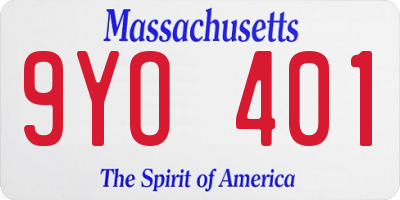 MA license plate 9YO401