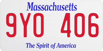 MA license plate 9YO406