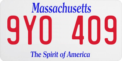 MA license plate 9YO409