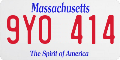 MA license plate 9YO414