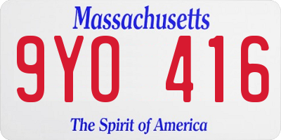 MA license plate 9YO416