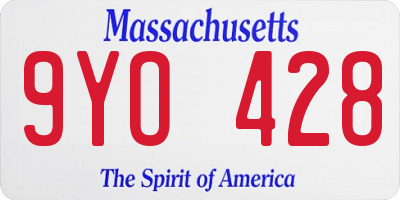 MA license plate 9YO428