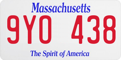 MA license plate 9YO438