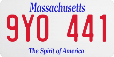 MA license plate 9YO441