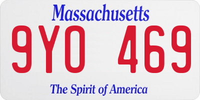 MA license plate 9YO469