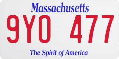 MA license plate 9YO477