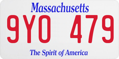 MA license plate 9YO479