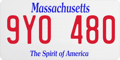 MA license plate 9YO480