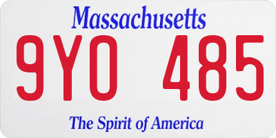 MA license plate 9YO485