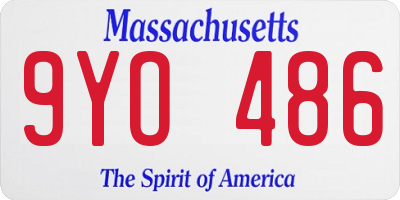 MA license plate 9YO486
