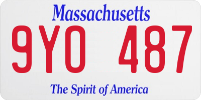 MA license plate 9YO487