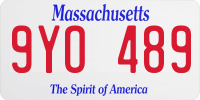 MA license plate 9YO489