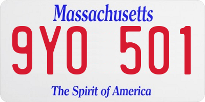 MA license plate 9YO501