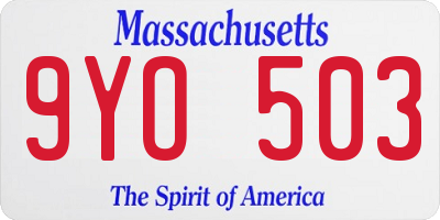 MA license plate 9YO503