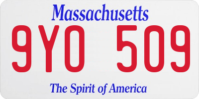 MA license plate 9YO509