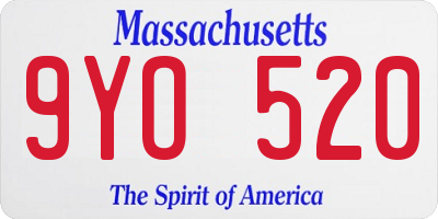 MA license plate 9YO520