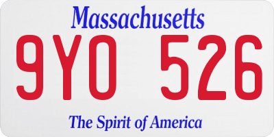 MA license plate 9YO526