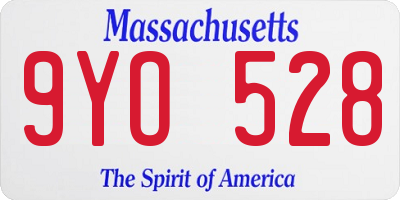 MA license plate 9YO528