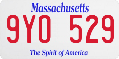MA license plate 9YO529