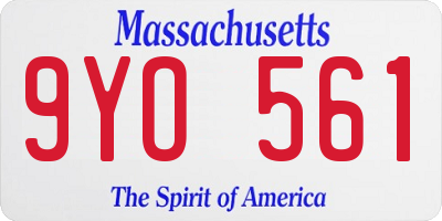 MA license plate 9YO561