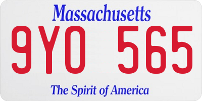 MA license plate 9YO565