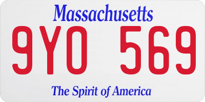 MA license plate 9YO569
